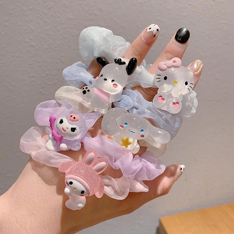 Cartoon Schattige Haarstropdassen Kawaii Anime Rubberen Band Mode Haarring Voor Dames Meisjes Lieve Prachtige Haaraccessoires Geschenken