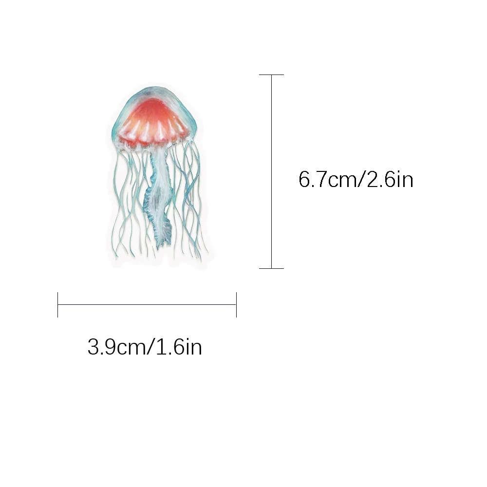 10/30/50pcs Transparent Set of Tropical Fish Stickers Cartoon Jellyfish Sea Star Shell Decals DIY Luggage Phone Laptop Sticker 5