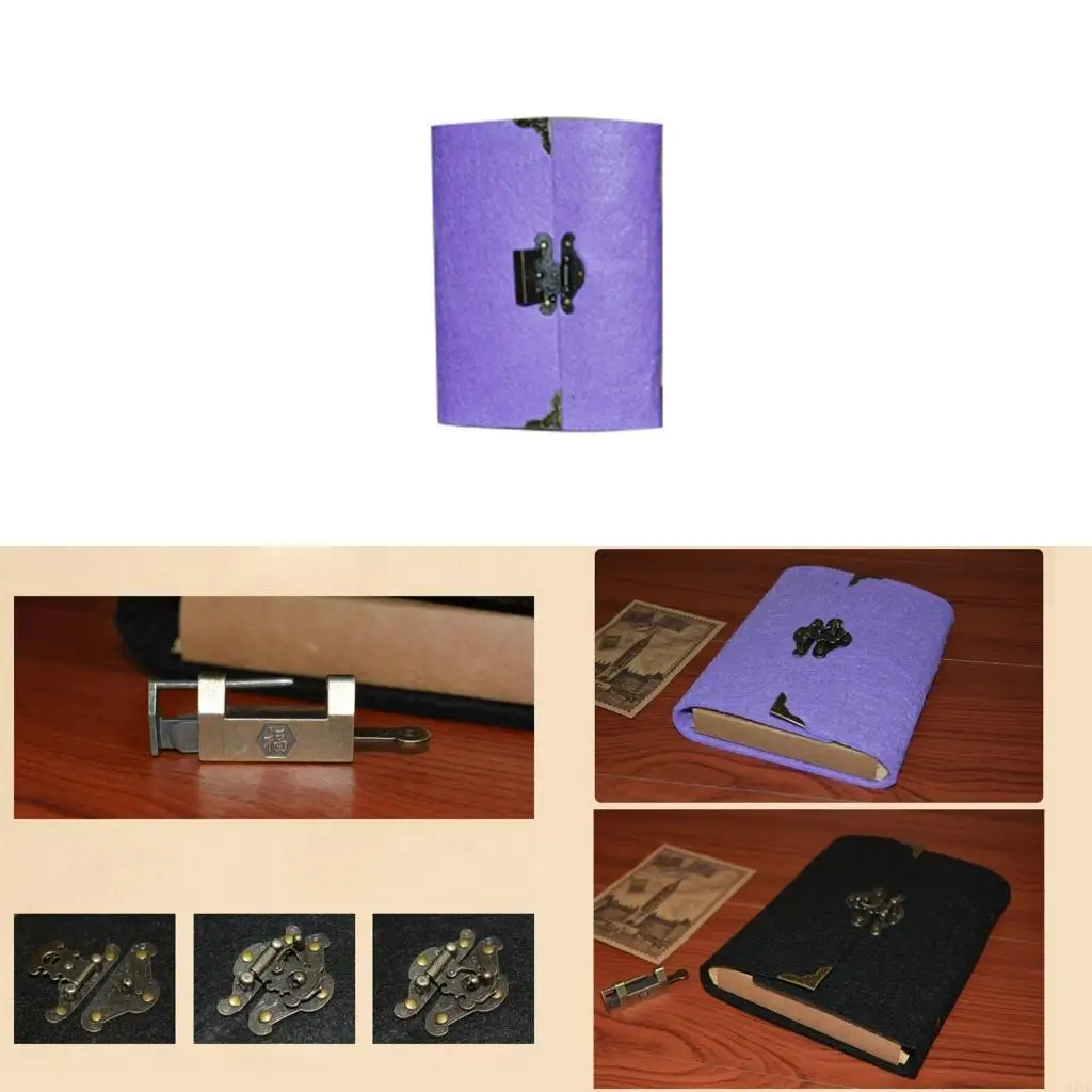 สมุดบันทึกการเดินทางย้อนยุค M5TB พร้อมล็อคสำหรับคีย์ไดอารี่ Planner วารสาร Notepad Kraft Paper Business Business