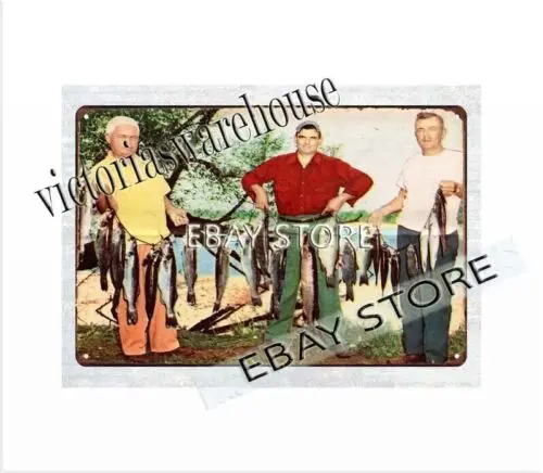 1p,fisherman baits Fishing Lures tin sign sportsman boating