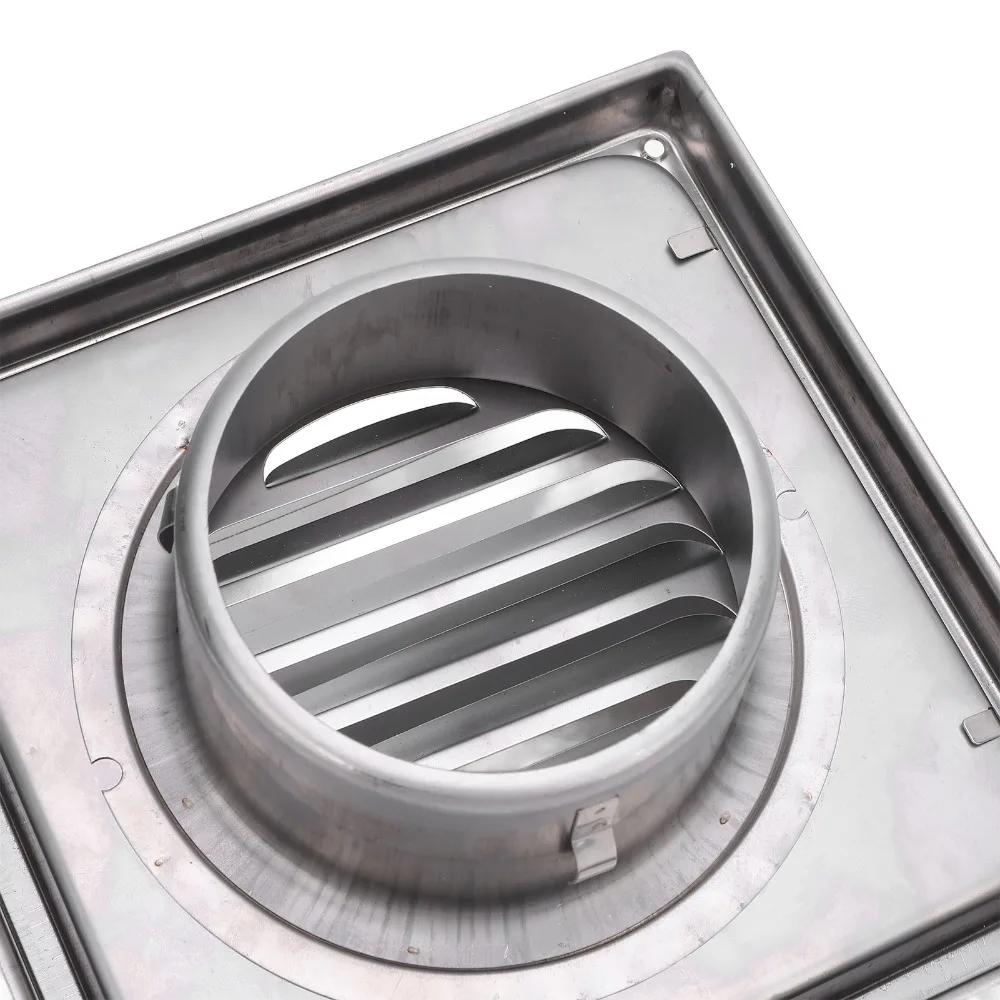Durable Stainless Steel Dryer Vent Cover Mesh Screen Square Exterior Wall Vent Cover Exhaust Vent Hood Bathroom