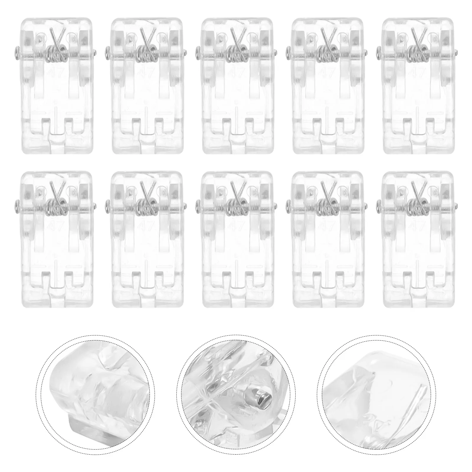 

60pcs Transparent Spring Clips Clear Small Binder Clips For Id Badge Holders Poster Decoration Acrylic Office Supplies