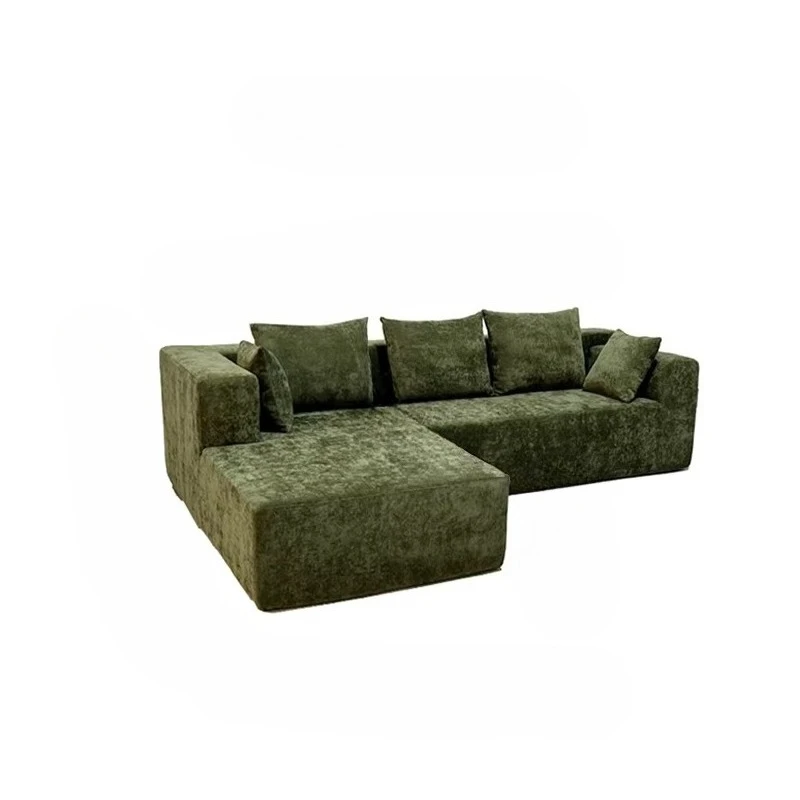 Modern  Compressed Fabric High Density Reclining Corner Sofa Set Easy Assembly Living Room Furniture for Apartments