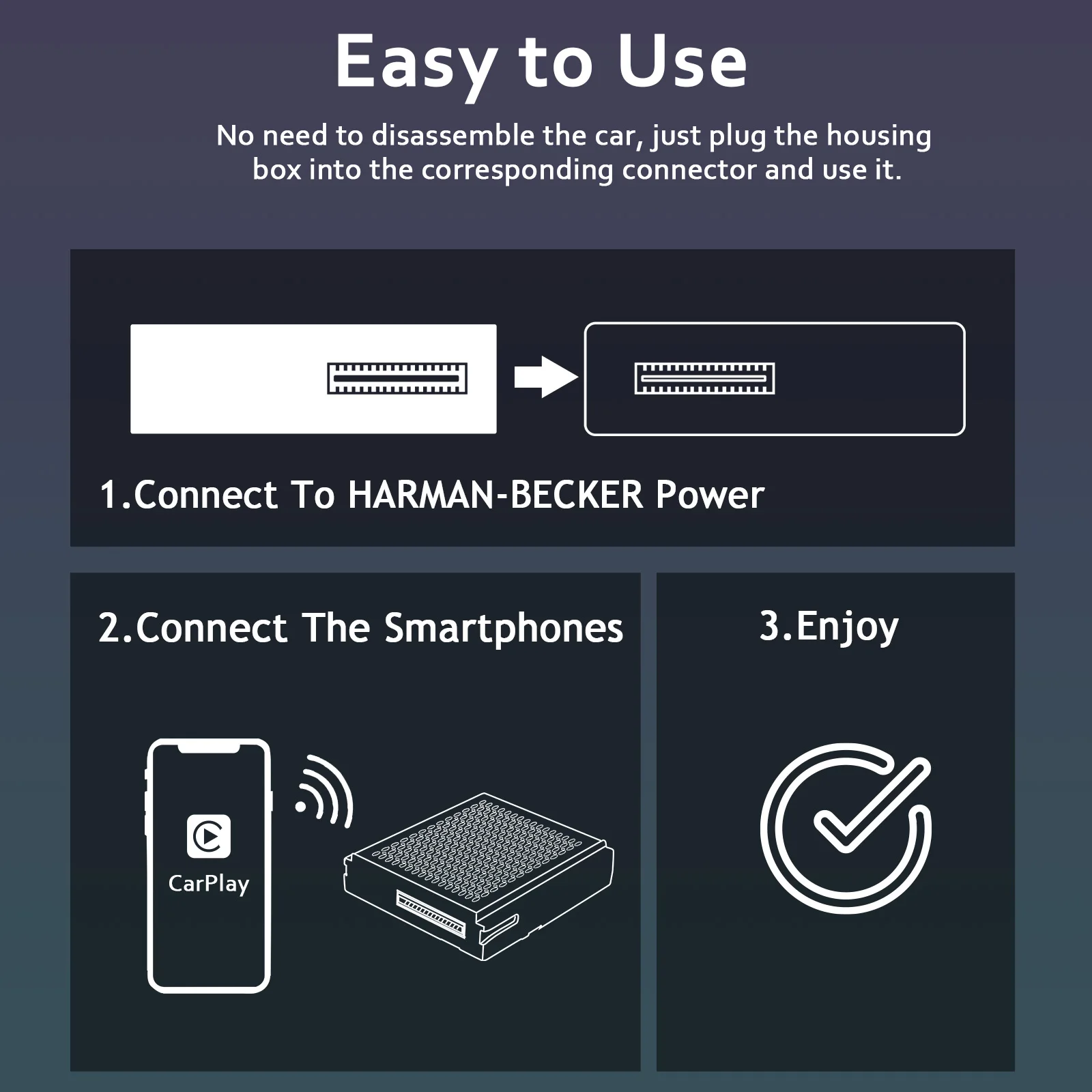 CARABC Antarmuka Multimedia Kotak Dekoder Modul Putar Mobil Carplay Nirkabel Android Auto untuk Mercedes Benz C-class W204 2011-2014