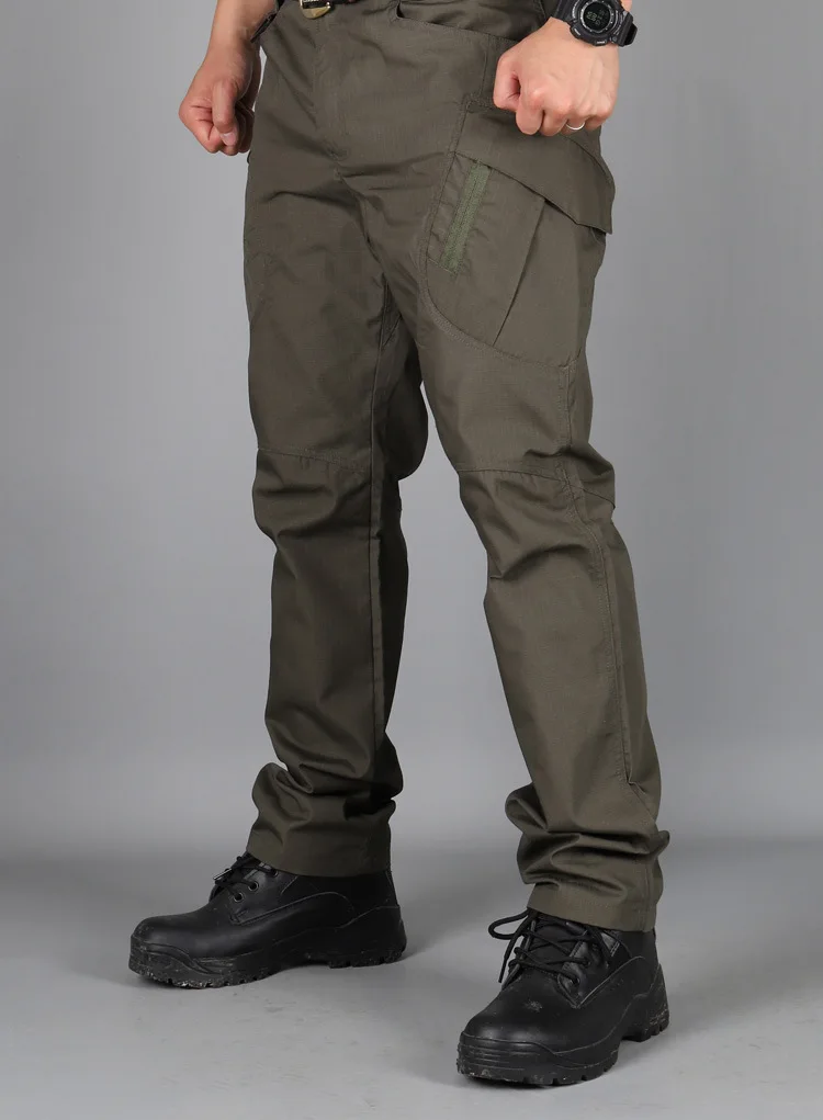 Men Cargo Pants Trousers Multi-pocket Waterproof Wear-resistant Casual Training Overalls Clothing Comfortable Breathable