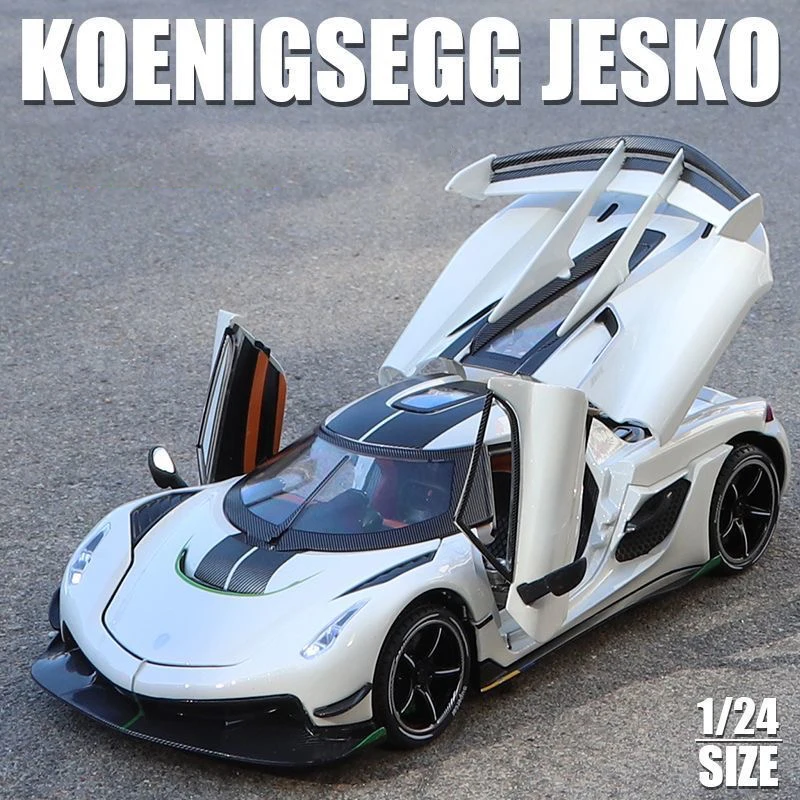 1:24 Jesko Super Car Alloy Miniature Scale Car Model Diecast Metal Sound&Light Collection Children Toy Car Vehicle Birthday Gift
