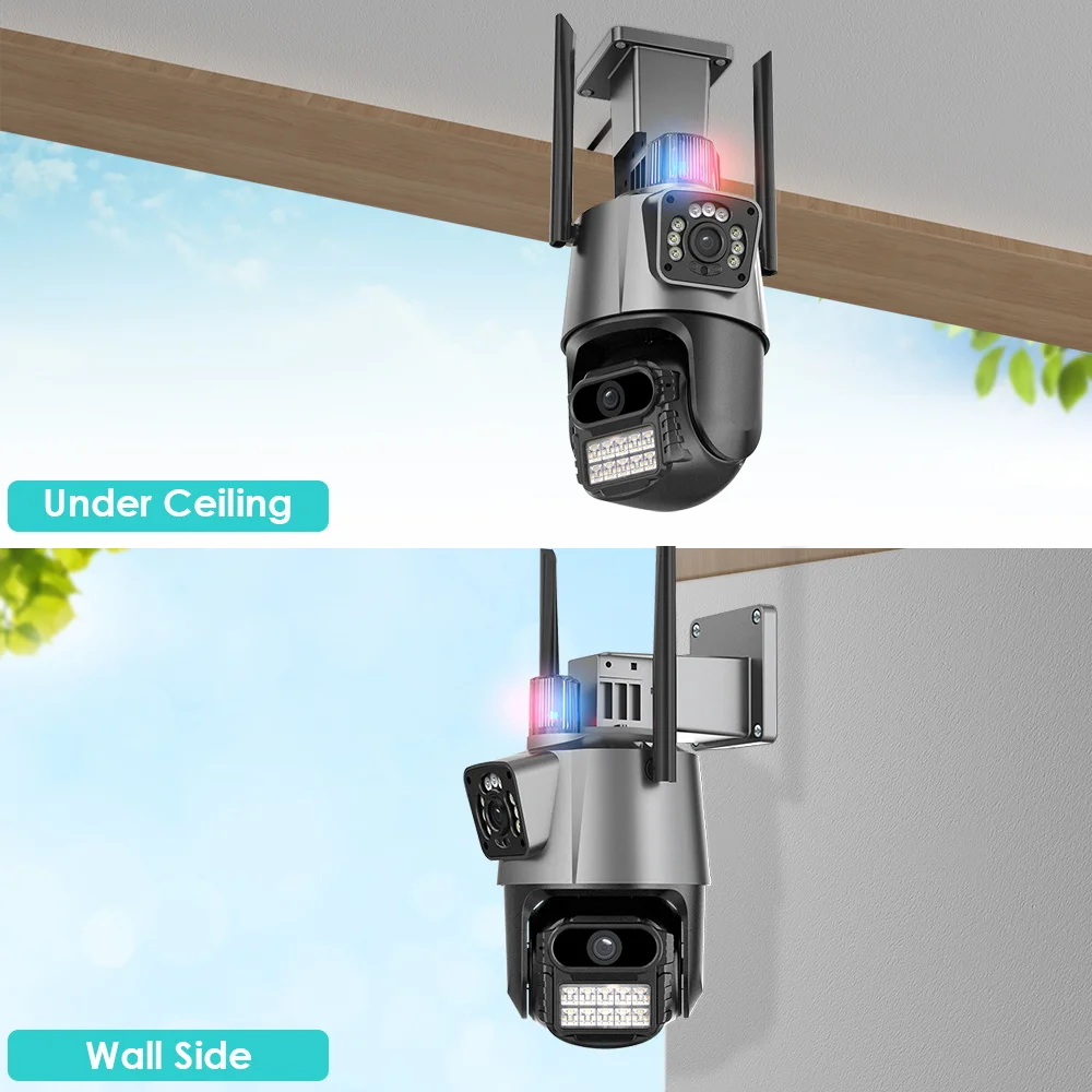 Imagem -06 - Waterproof Security Cctv Video Surveillance Câmera Lente Dupla ai Auto Tracking Alarme de Luz Policial Câmera ip 8mp 4k Wifi