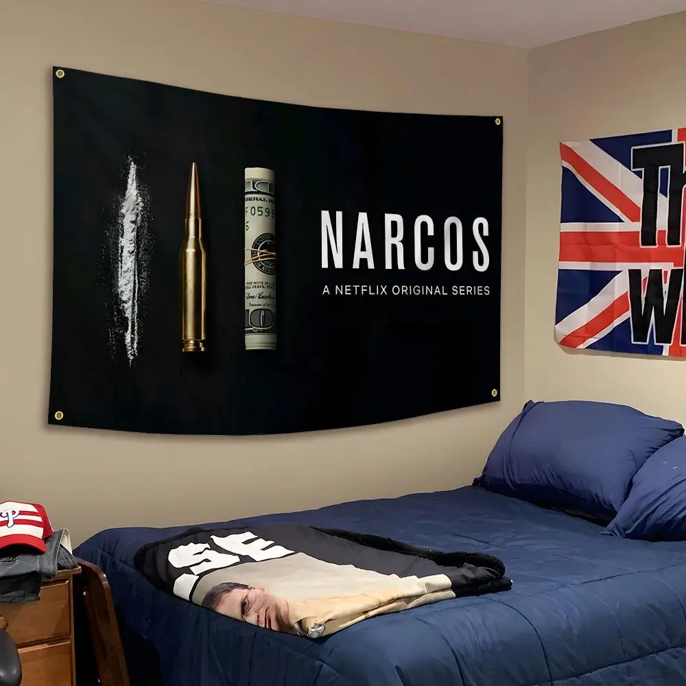 Series Narcos Pablo Escobar DEA Murphy Flags Banner Wall Hanging Decor Personality For Party Bedroom Outdoor Hogar Bedside