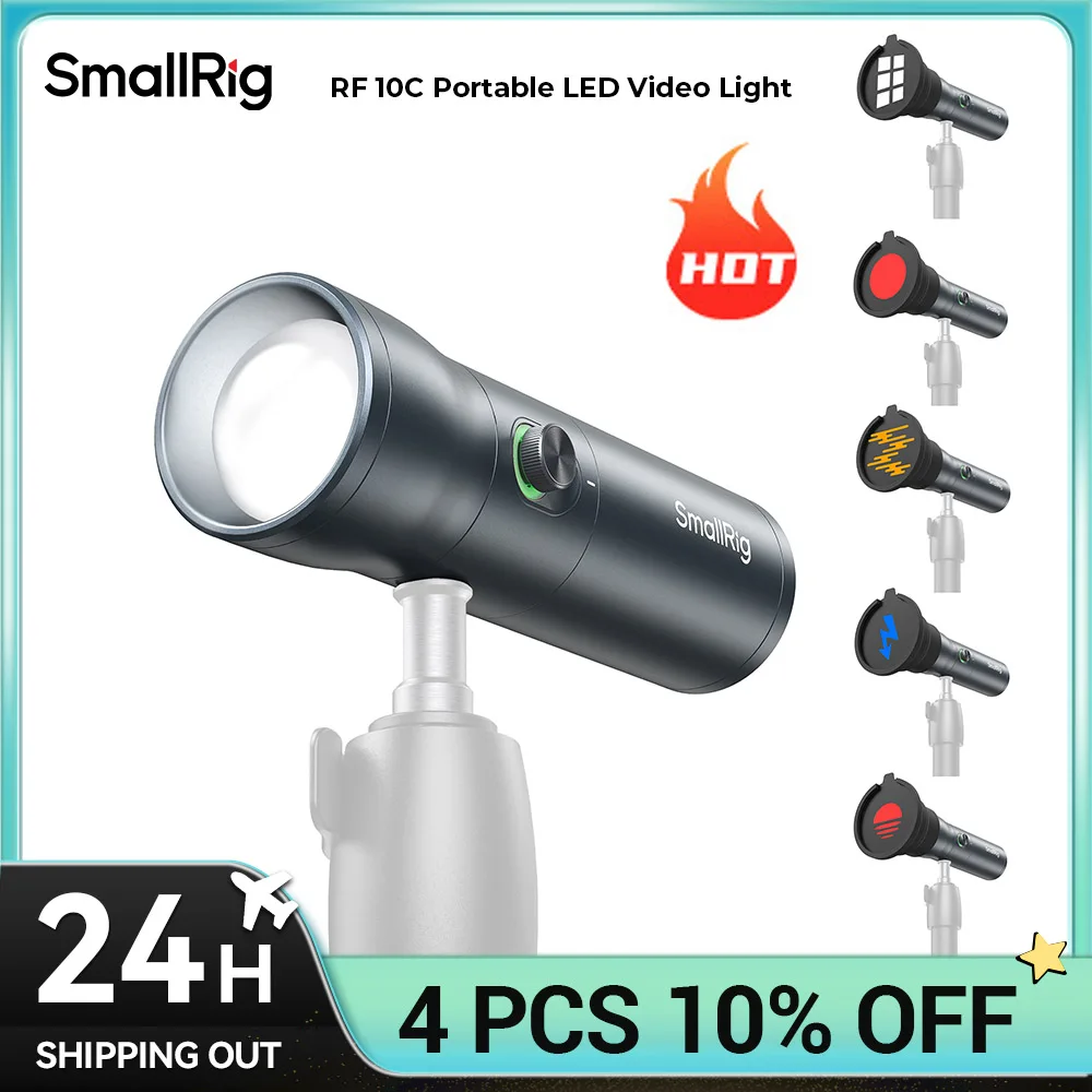 

SmallRig RF 10C RGB светодиодный фонарик для видеосъемки 7500 мАч с рисунком из сплава, 4-цветный заполняющий свет с 20 рисунками