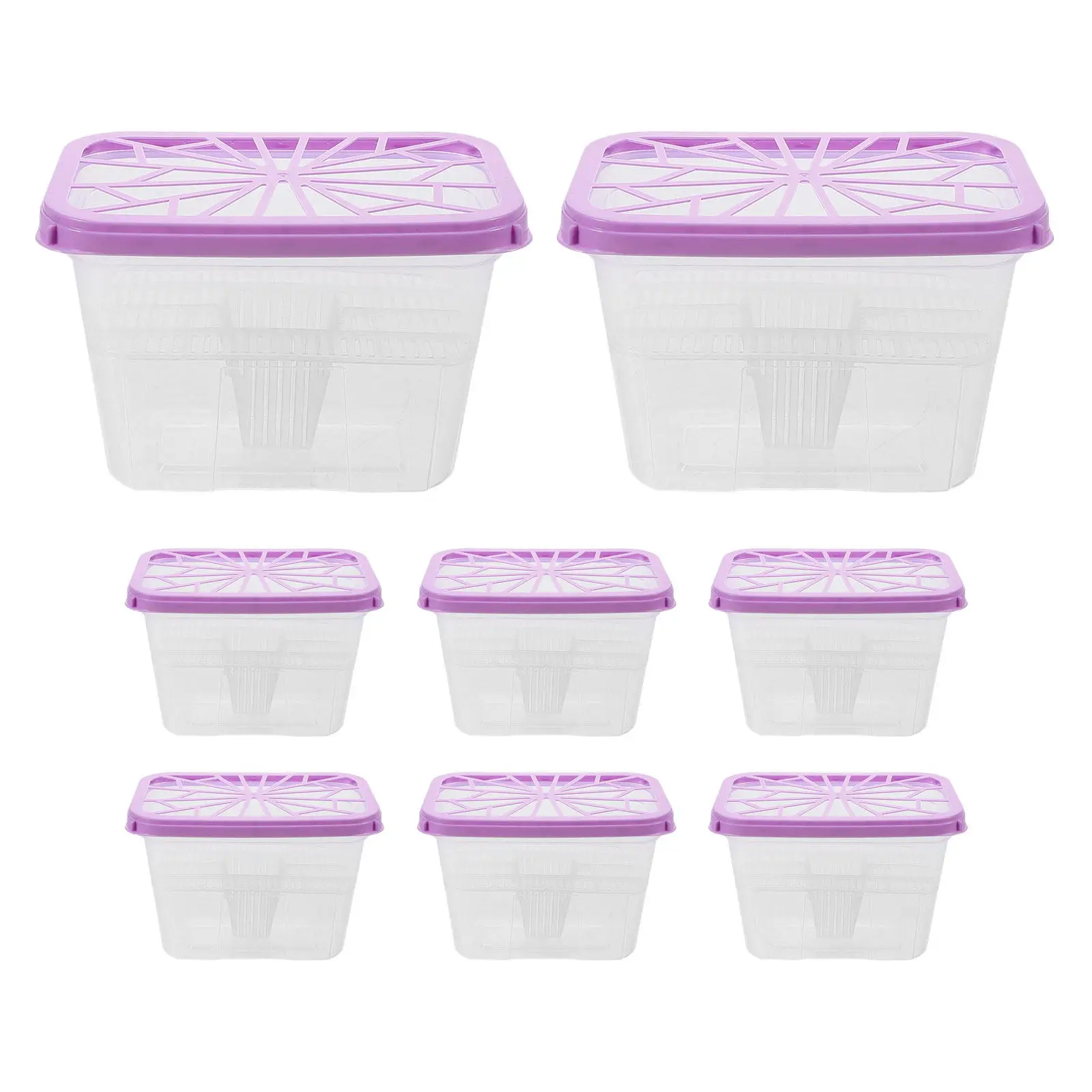 8Pcs Moisture Absorber Empty Storage Boxes Plastic Holder Replacement Case for Wardrobe Kitchen Cabinet Drying Absorption