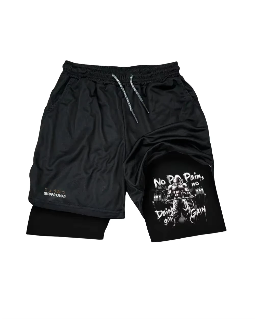 Dragon Ball Majin Buu Sport Shorts with M Logo and Anime Character Print Loose Fit Quick Dry FabriAnime men's sports shorts