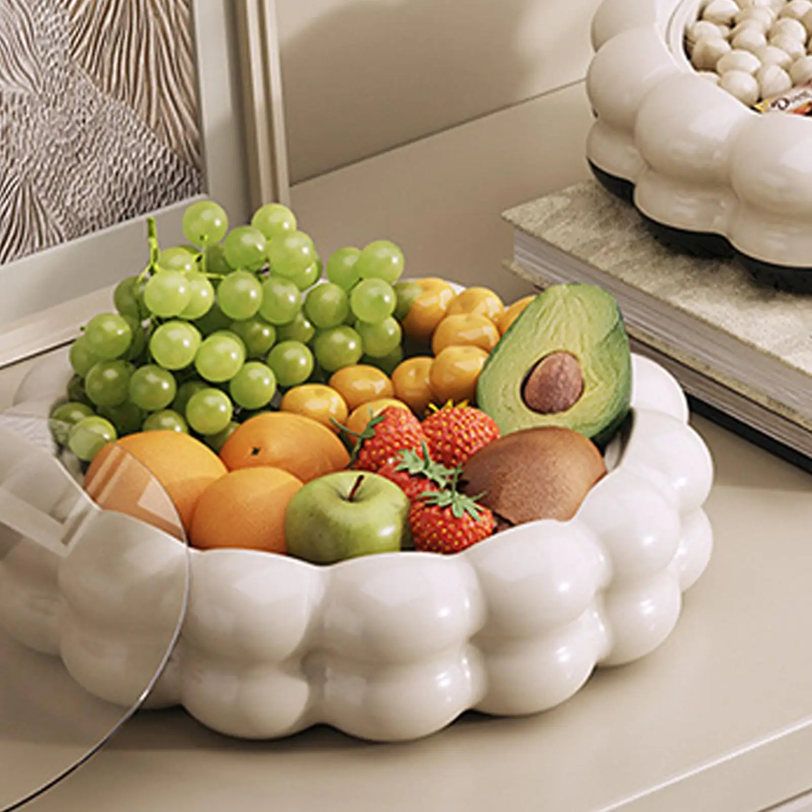 

Serving Tray With Lid Large Rotating Serveware Party Platters Snack Serving Trays For Home Decor Kitchen Bedroom Living Room