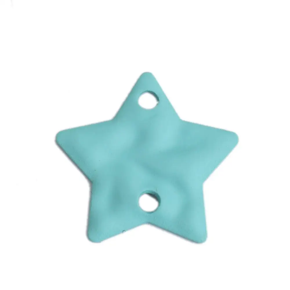 DoreenBeads Fashion Zinc Based Alloy Connectors Star Skyblue Colorful Jewelry DIY Findings Accessories Charms 16 x 15mm, 10 PCs