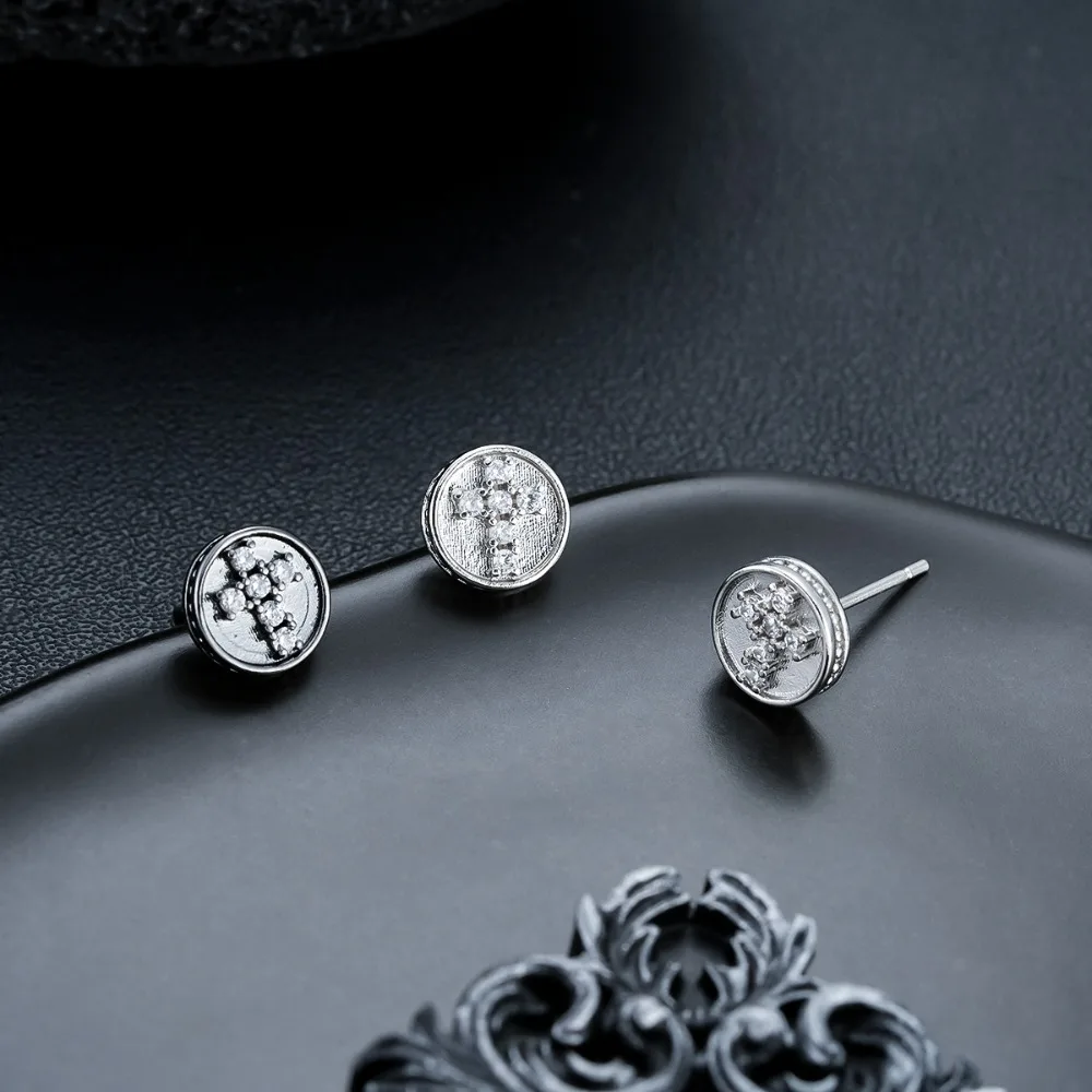 1 Pair Cross-shaped Diamond Men's and Women's Luxury High-end Style Multi-purpose Water Droplet-shaped Stud Earrings