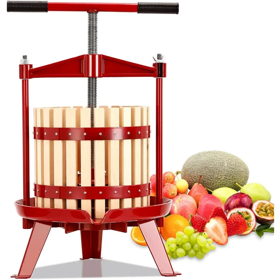 

Ручной пресс для фруктового вина 4,75 галлонов экстрактор для сиделок и яблок для овощей, меда и оливкового масла, деревянный и стальной фруктовый и винный P