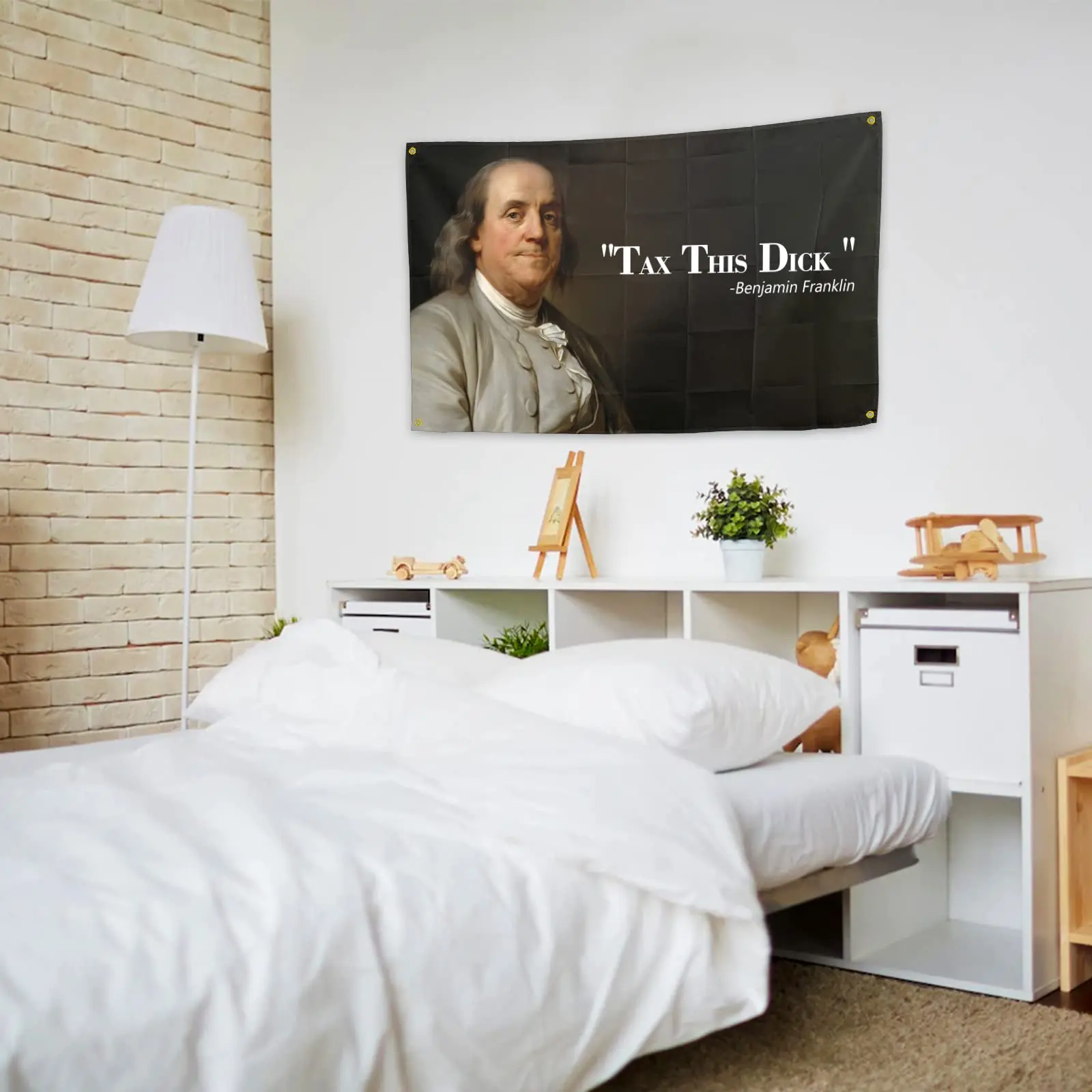 Benjamin Franklin Tax This Dick Flag Funny Flags for Room 3x5 Feet College Dorm Room Decor Man Cave Frat Wall Indoor Outdoor