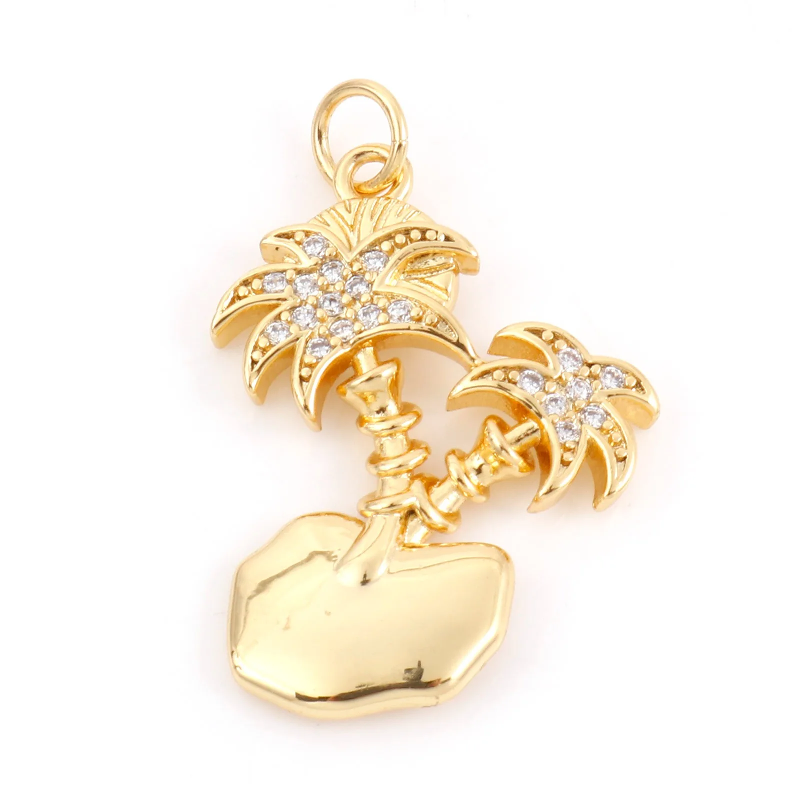 1pc Messing Charms Gold Farbe Bär Tier Mond Mikro Pflastern Mehrfarbige Strass Anhänger DIY Machen Halskette Frauen Partei Schmuck – Detail 9