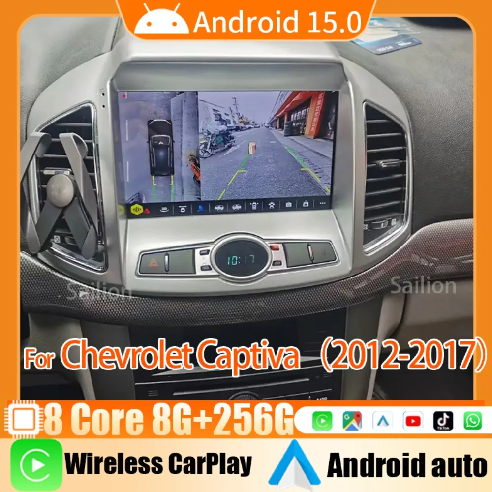 2 Din Android15 Car Radio For Chevrolet Captiva 2012-2017 Multimedia Video Player GPS Navigation BT Stereo Receiver CarPlay WiFi