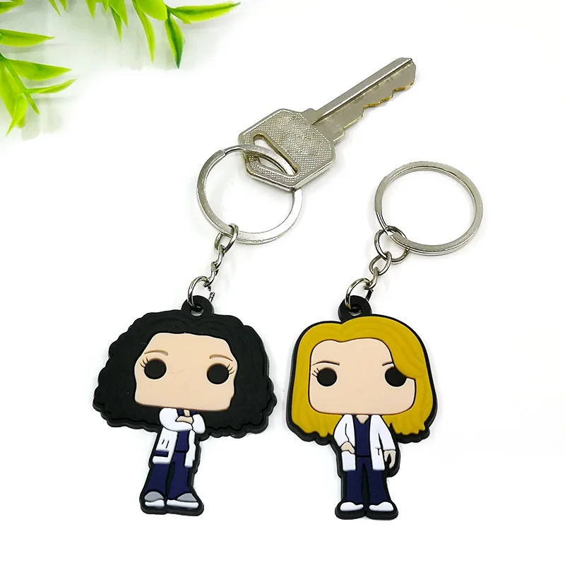 1PCS PVC Rubber Key Ring Classic Anime Figure Mold Doctor Shape Petty Mini Key Holder Accessories Charms Fit Kid Gift Trinkets