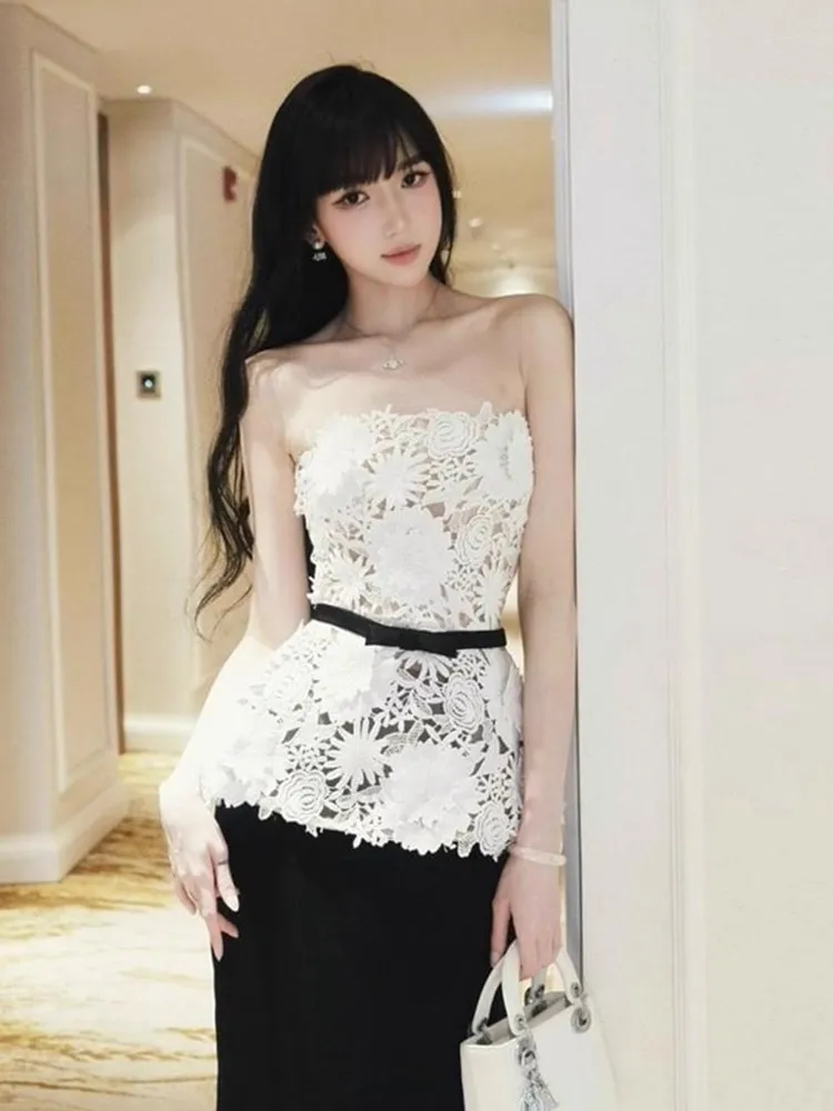 

Chic Miniature Style Set 2026 New Trend Light Maturity Unique Beautiful Vest Top High-End Feeling Midi Skirt Two-Piece Set