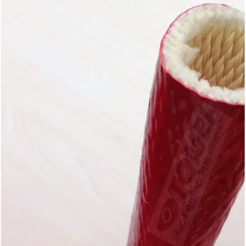 DEFT Diameter 20MM、30mm High Temperature Resistant Fiberglass Tube Silicone Resin Coated Glass Fiber Braided Fireproof Sleeve