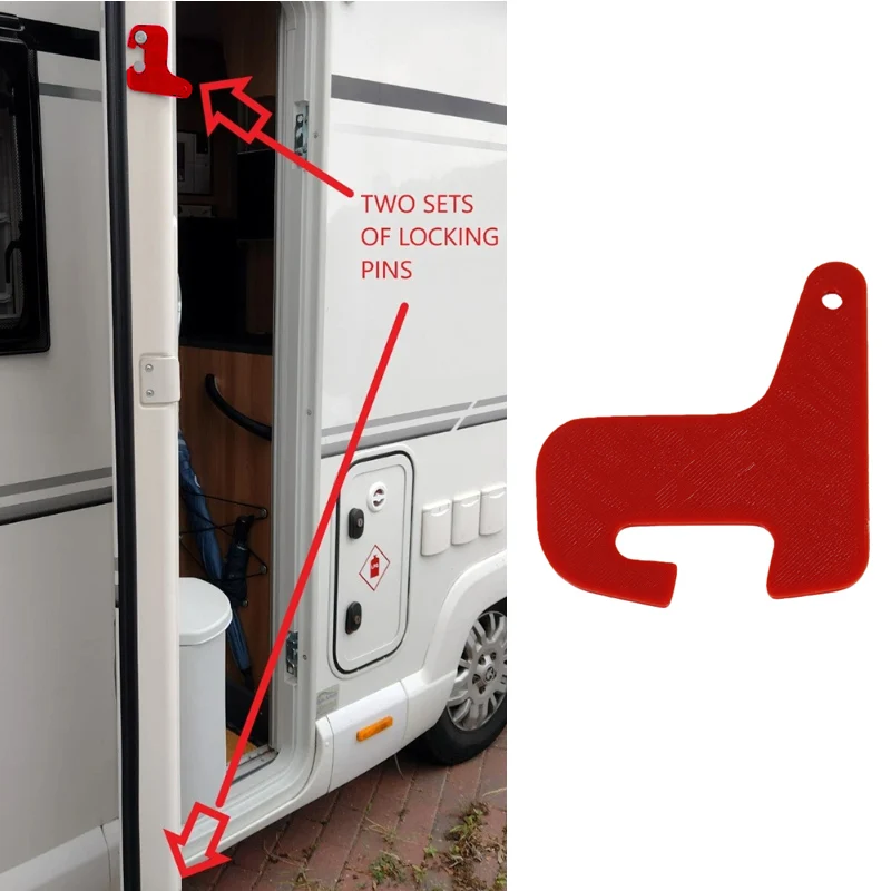 1pc Caravan Security Door Lock Plate Type 2 Caravan & Motorhome 3D Printed Door Lock Rv Safety Door Lock Panel Model 2 RV Parts