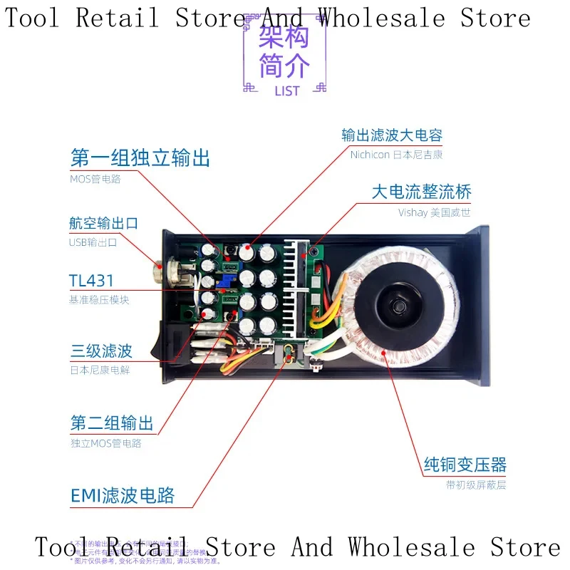 Xiaoying P3 35W Dual DC Linear Power Supply 5V+12V Two Voltages Positive And Negative Low Noise Imported Cow