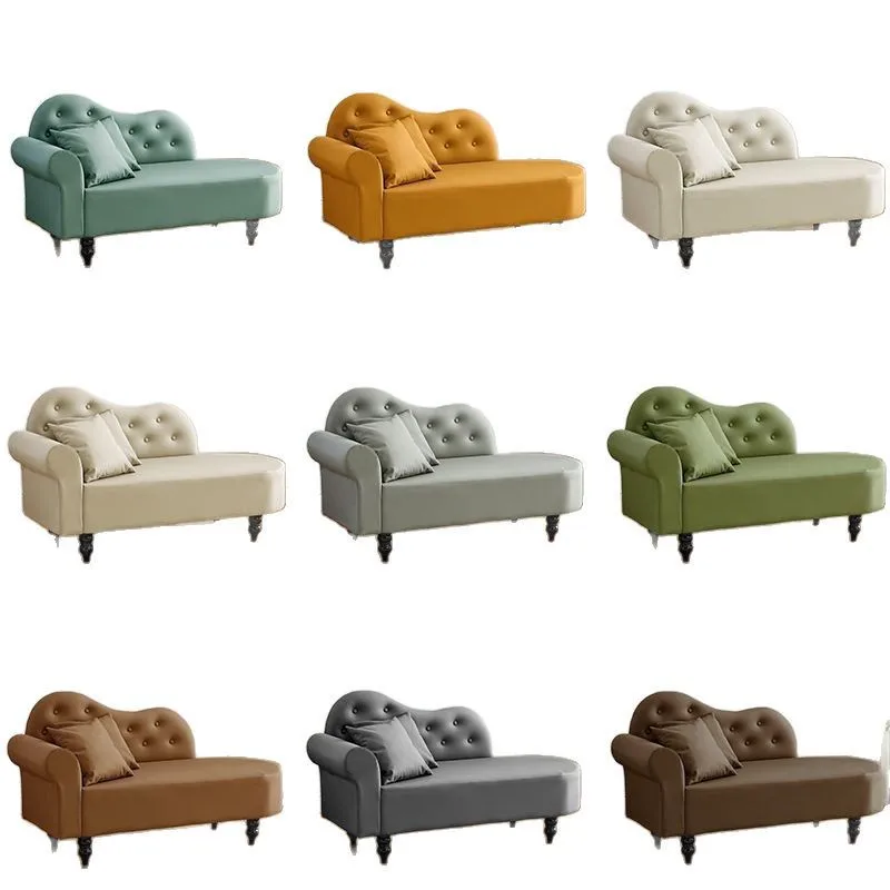 

Technology leather concubine sofa single small apartment living room bedroom double