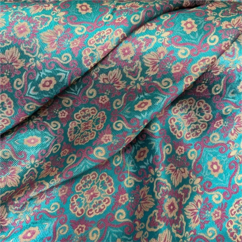 Xiangyunsha jacquard fabric new Chinese-style shirt short-sleeved cheongsam dress for women
