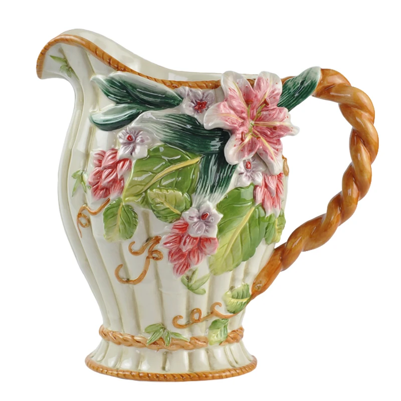 Ceramic Creative Lily Flowers Vase Pot, Home Decor Crafts, Room Wedding Decorations, Handicraft Porcelain Figurines, Gifts