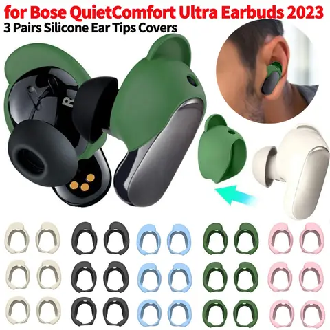 3 pares de almohadillas de silicona para los oídos, cómodas almohadillas para los oídos, antiarañazos, suaves, repuesto para auriculares Bose QuietComfort Ultra