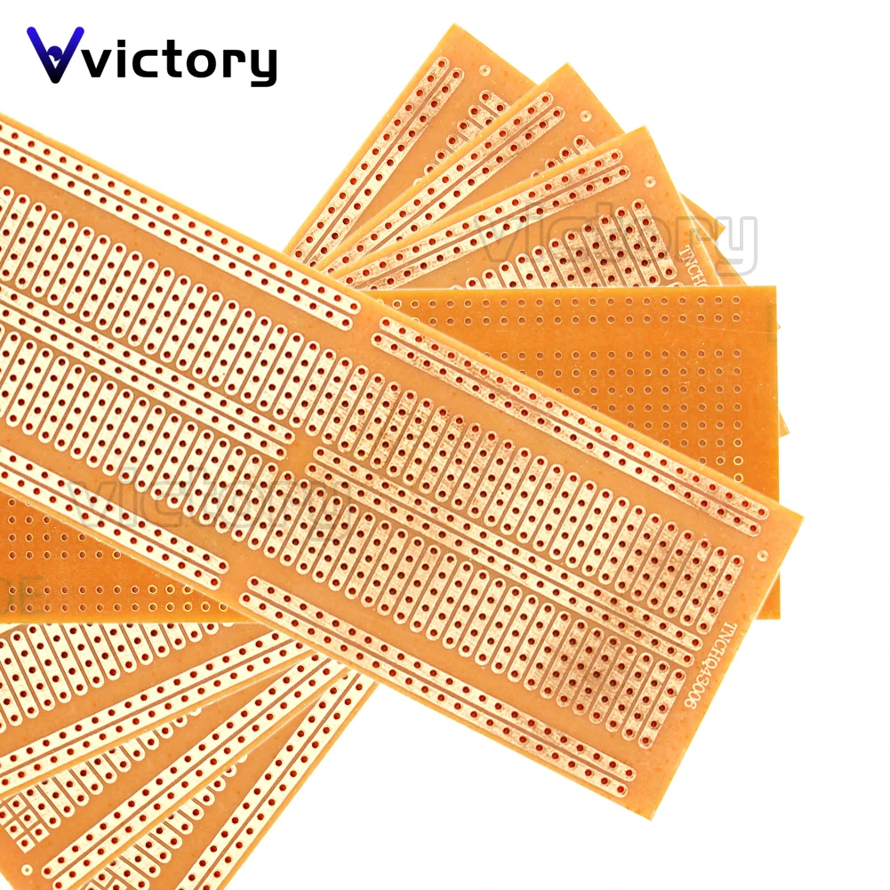 5PCS 4.8*13.3CM single sided bakelite 5-hole pad 1.2 thick 2.54 spacing universal board   universal circuit board PCB