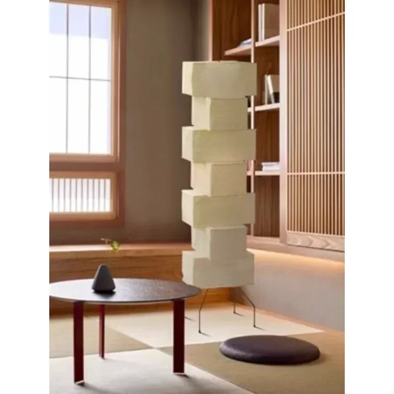 Akari Noguchi LED مصباح أرضي ورق الأرز الياباني فانوس بجانب السرير دراسة فندق ديكور فني ضوء قائم تصميم عصري أنيق