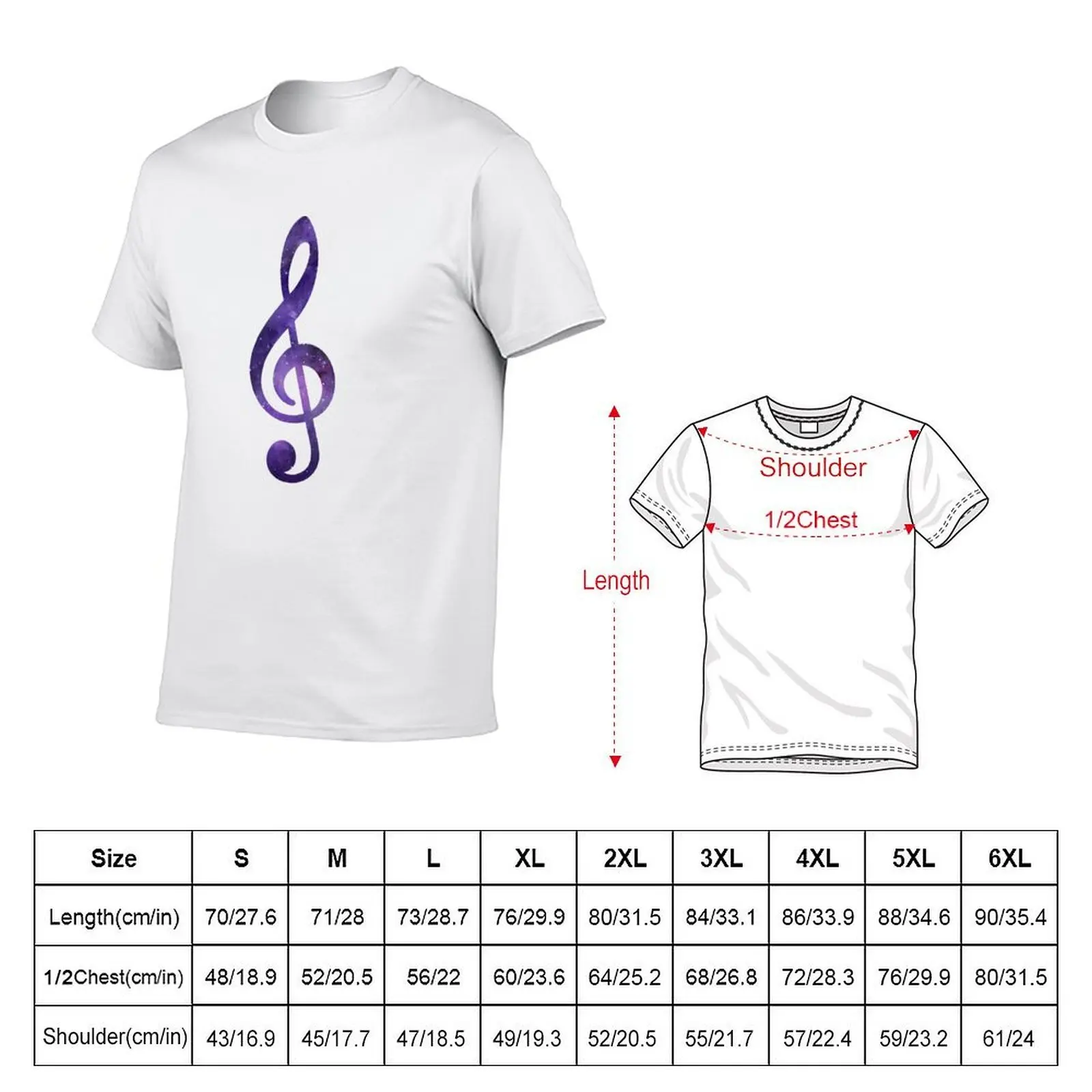 Treble Clef T-Shirt man t shirts for men man t shirt summer cotton t shirt man T-shirt