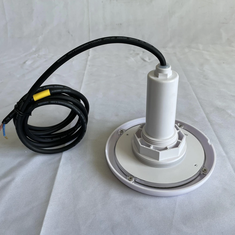 1.5‘ Fiberglass Pool LED Spot Light 25W 12V AC RGB Multi-color Synchronouse Switch on/off Resin Filled Cold White