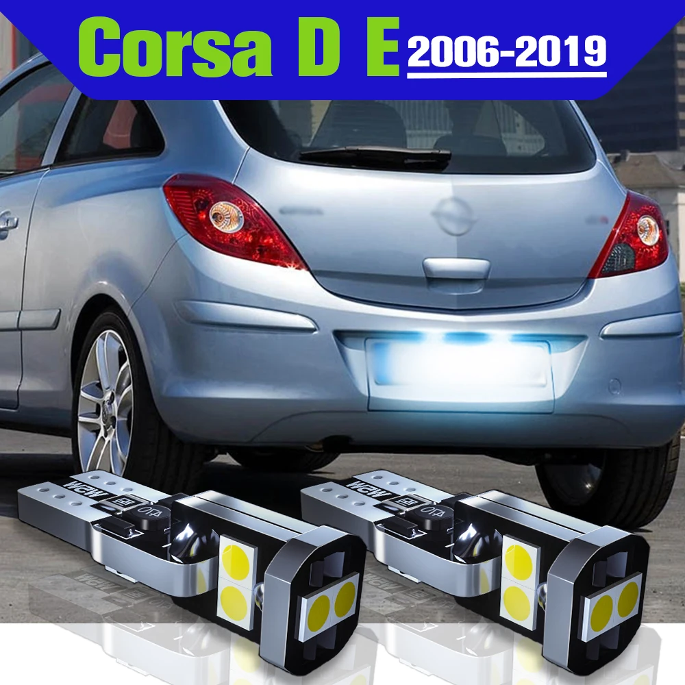 

License Plate Light Accessories 2x LED Lamp For Opel Corsa D E 2006-2019 2008 2009 2010 2011 2012 2013 2014 2015 2016 2017 2018