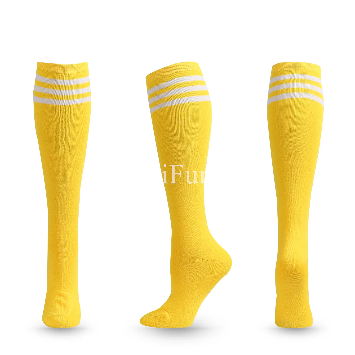 Unisex Kompressionssocken Fußballsocken Rutschfeste lange Röhre Kniestrümpfe Socken Gestreifte Fußballsocken Laufsportsocken – Detail 26
