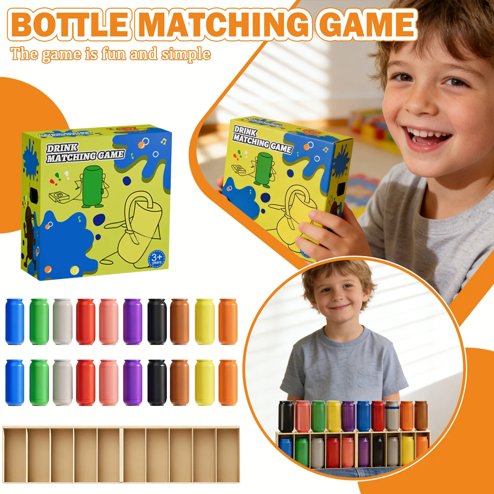 

Набор игрушек для сопоставления цвета бутылки, игра для сопоставления цвета бутылки, игра для угадания бутылок, игра на память, игры для семейных вечеринок