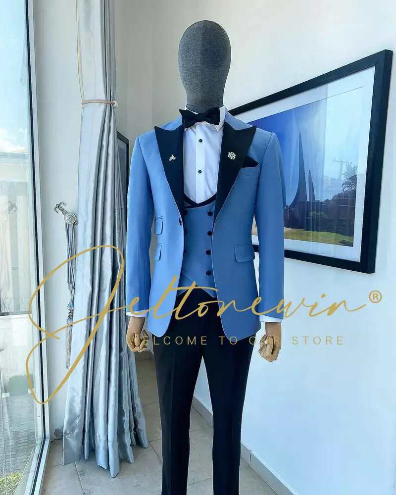 

2022 Mens Suit Business Men Suit Men Wedding Suits 3Pieces(Jacket+Pant+Vest)Traje De Novio Para Boda Groom Wedding Suit