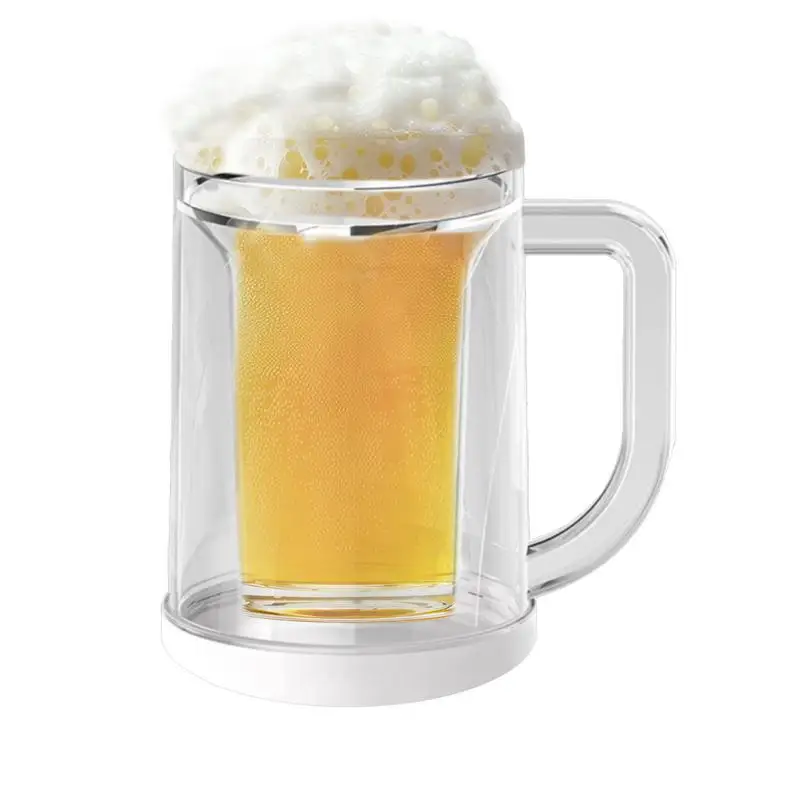 Creativity Freezing Beer Mug Refrigerator Cooling Drinks Cups Double Layer Liquid Refrigerator Freezing Mugs For Home And Travel