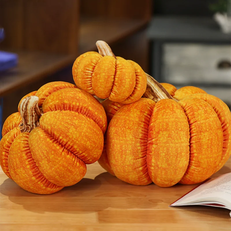 

25/30cm Simulation Pumpkin Plush Stuffed Toy Soft Vegetables Doll Sofa Cushaw Pillow Cushion Halloween Christmas Gift Home Decor