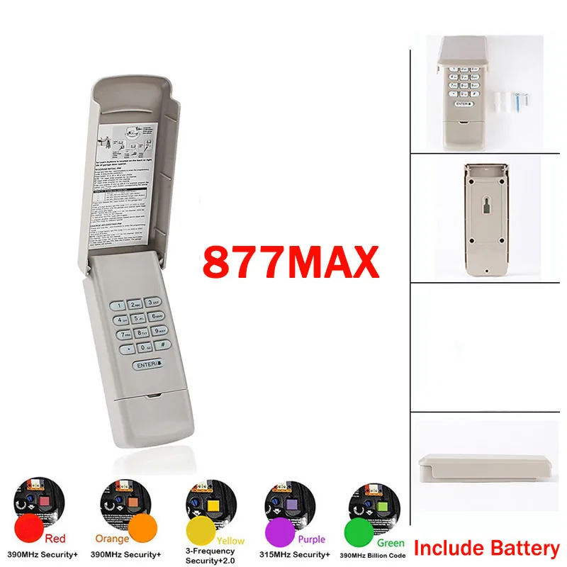 

877MAX Keypad Remote Control Garage Door 376LM 377LM 877LM 971LM 977LM Wireless Keypad Entry System