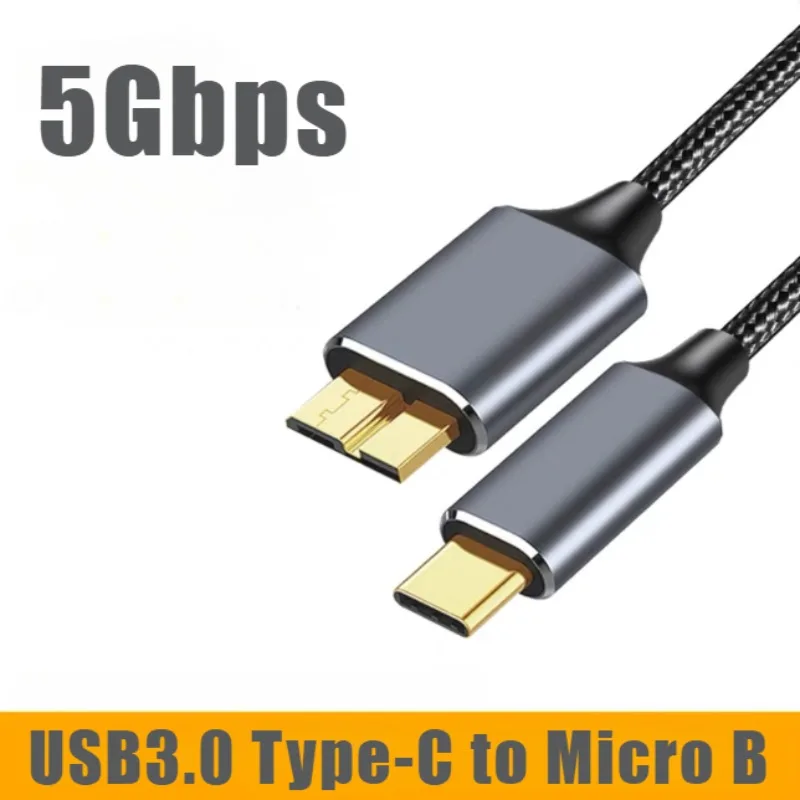 

5Gbps USB Type C To Micro B 3.0 Connector Cable 3A Quick Charging For MacBook Laptop Hard Drive Disk Smartphone Wire Cord