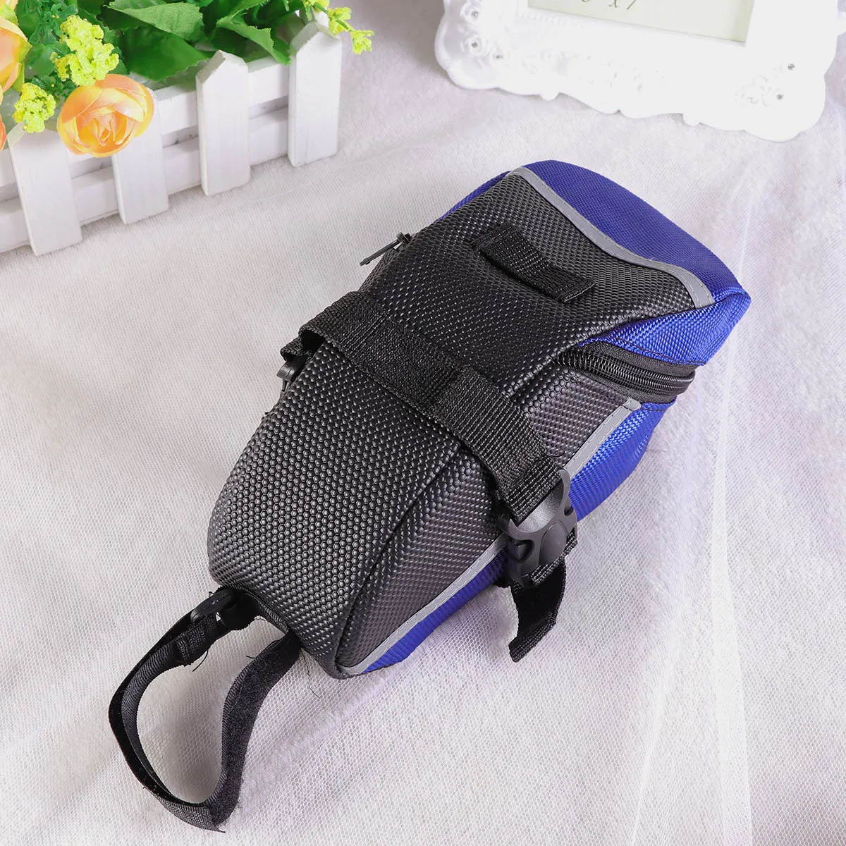 

Outdoor Waterproof Cycling Mountain Bike Back Seat Rear Bag Portable Bike Saddle Bag Front Tube Tool Bags Tail Pouch(Blue)