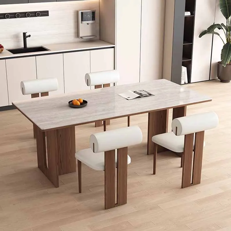 

Light Luxury Dining Table Rectangular Unique 4 Chairs Restaurant Tables Conference Modern Nordic Mesas De Jantar Home Furniture