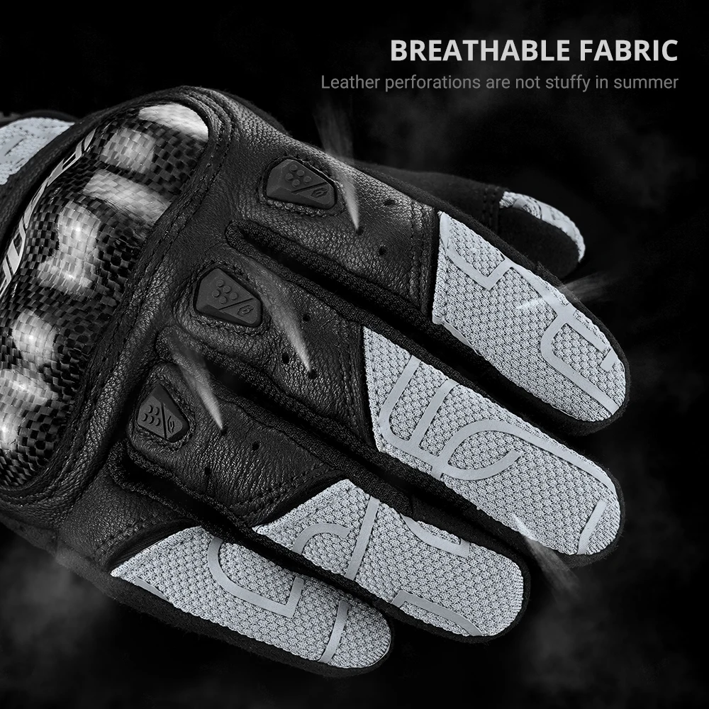 Guanti da moto da uomo Touch Screen Guanti da moto a dita intere Guanti da equitazione antiscivolo da motocross resistenti all'usura M-2XL