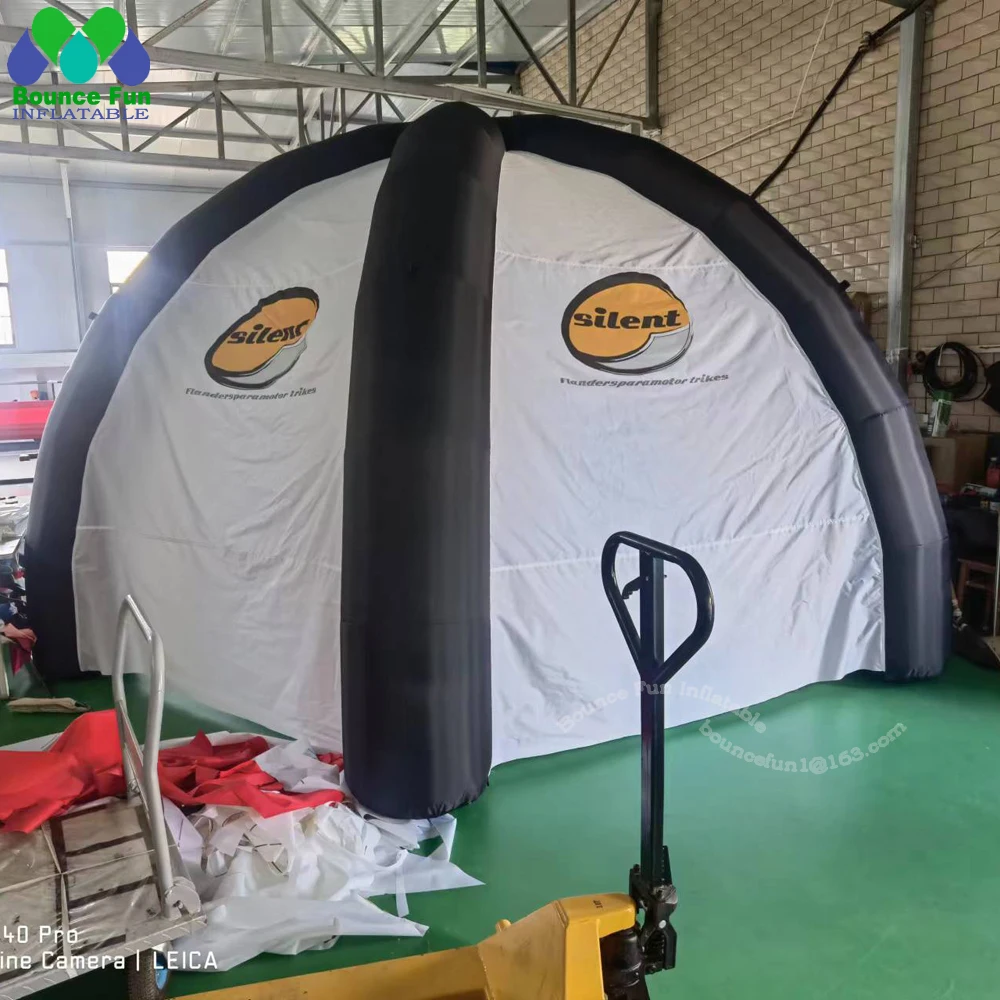 Personalized Outdoor Inflatable Spider Tent With Zippered Door And Walls White Black Shade Canopy Gazebo Pneumatic For Events