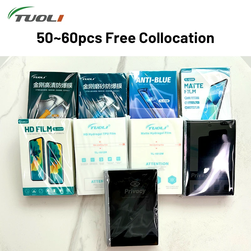 TUOLI Mix Model Flexible Hydrogel HD for TL-168 TL-568MAX TL-518 TL-168P Machine Cutting Front Film for IPHONE Protective Cover