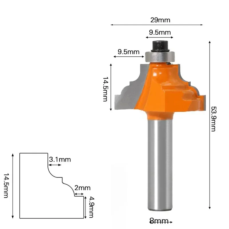 

1pcs 8mm ShankYarn wood router bit Straight end mill trimmer cleaning flush trim corner round cove box bits tools