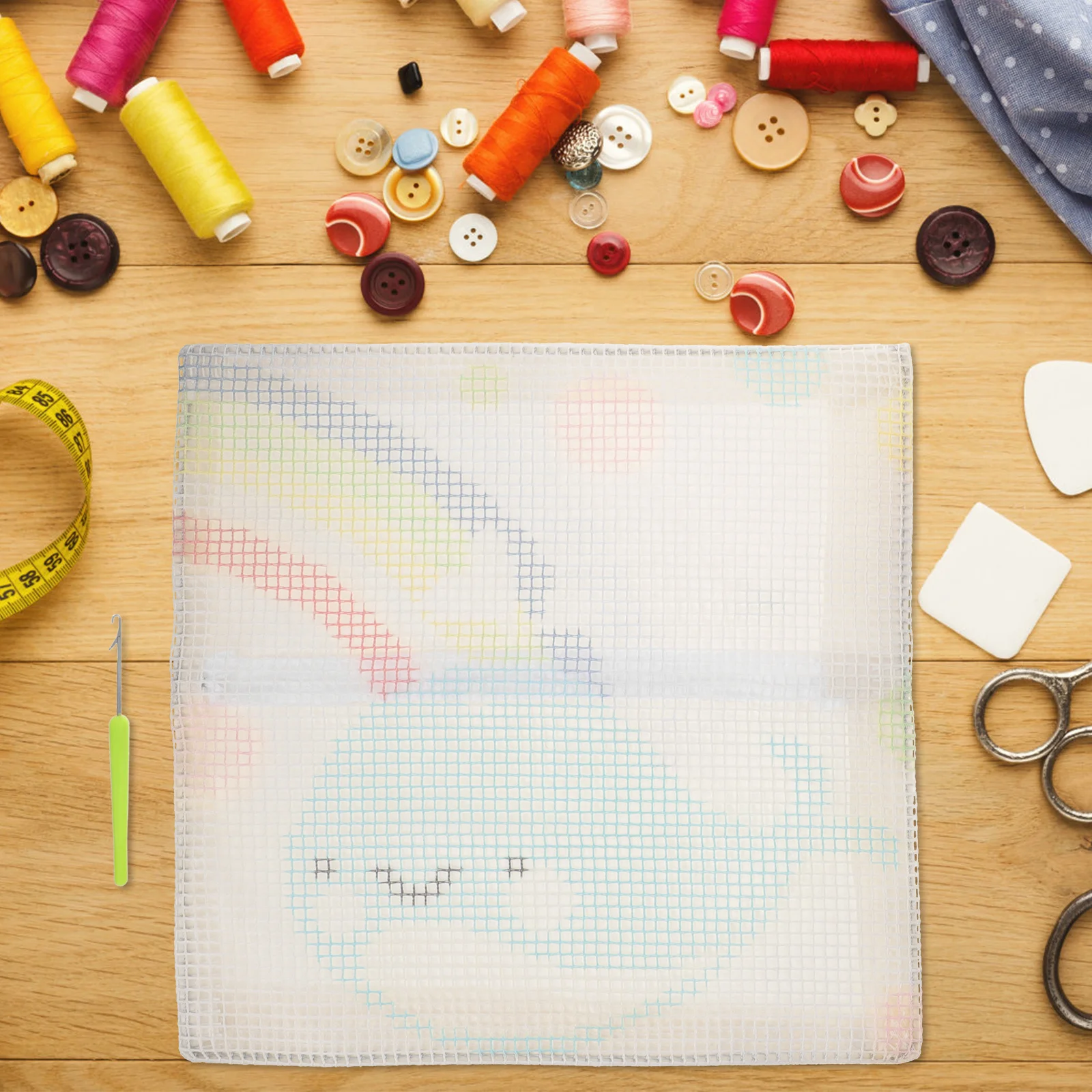 

1Set DIY 3D Embroidery Kit Cartoon Design Multi-Functional Pillow Craft Kits Easy to Follow Instructions Household Yarn